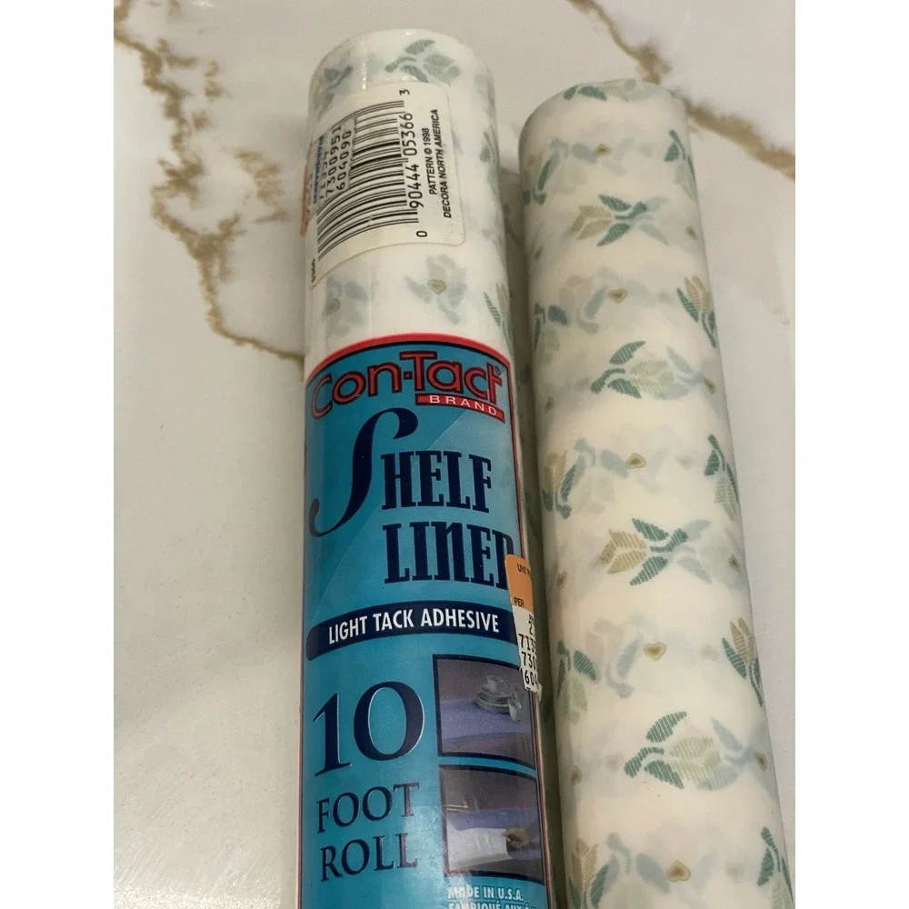 Vintage Con-Tact Shelf Liner Lot of 2 New + Used Partial Floral Drawer 1998 READ